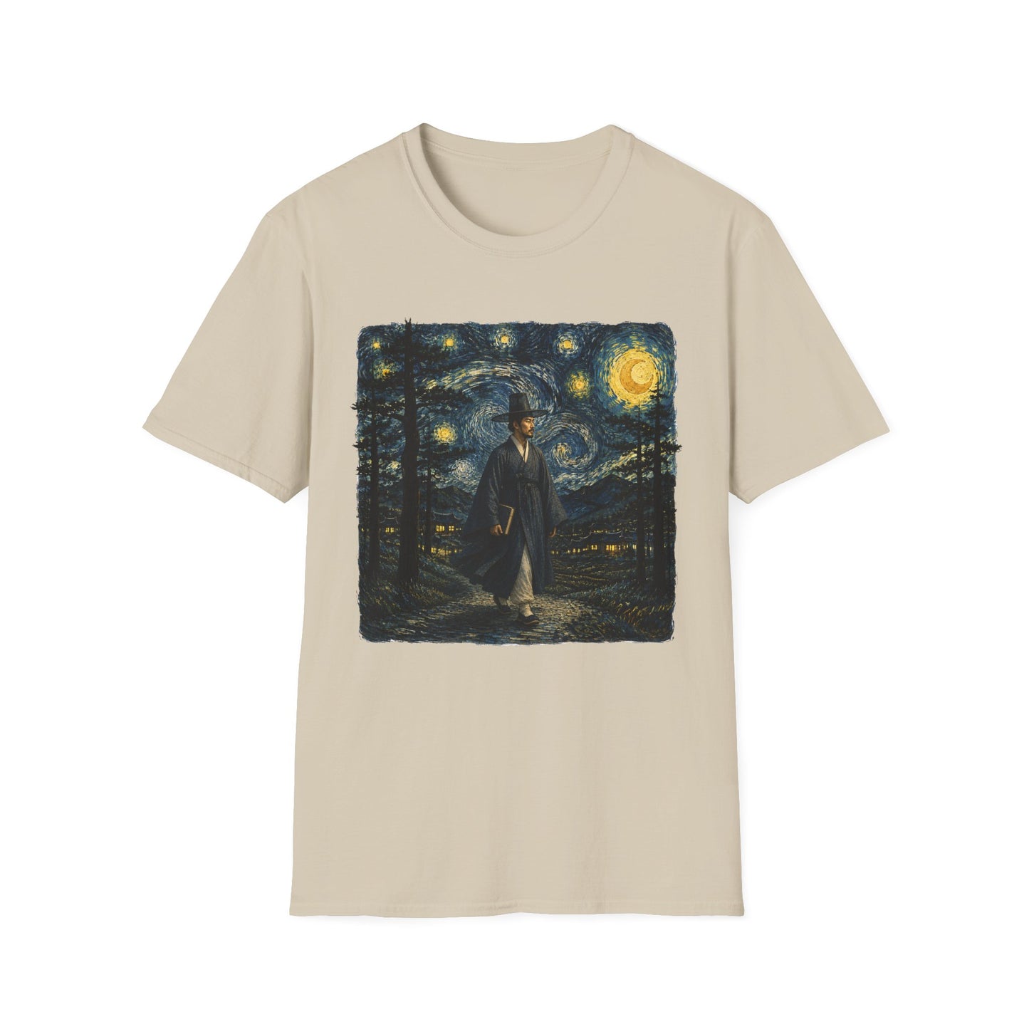 Starry Night Cowboy T-Shirt — Van Gogh Style Western Art Tee