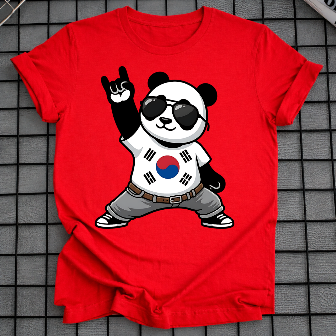 ROCK ON PANDA KOREA T-SHIRT