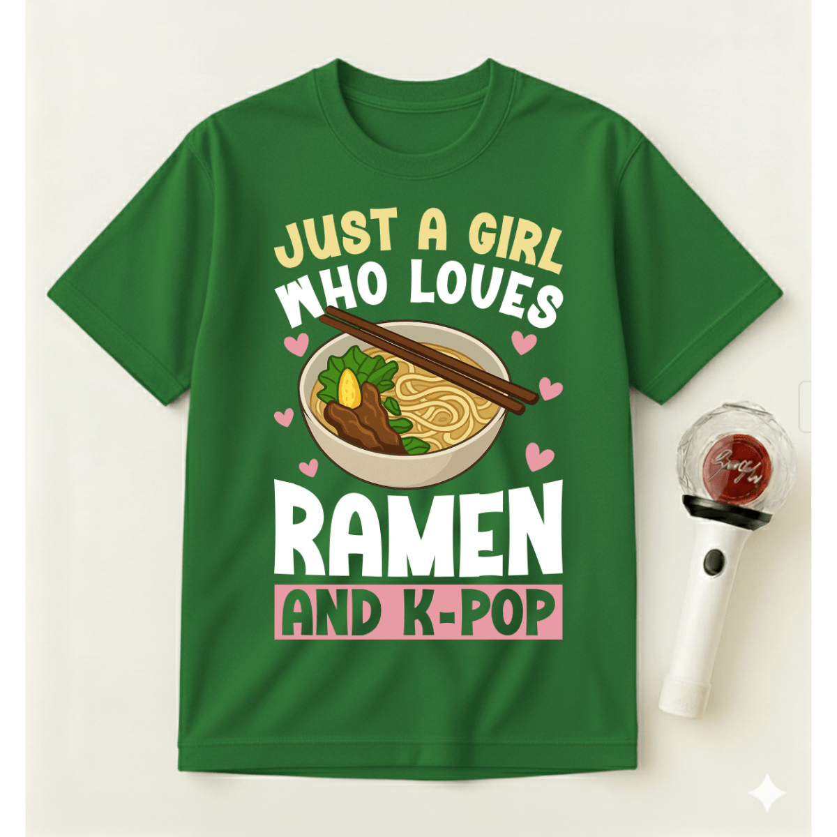 JUST A GIRL WHO LOVES RAMEN AND K-POP T-SHIRT