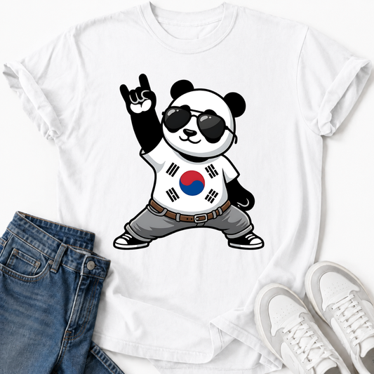 ROCK ON PANDA KOREA T-SHIRT