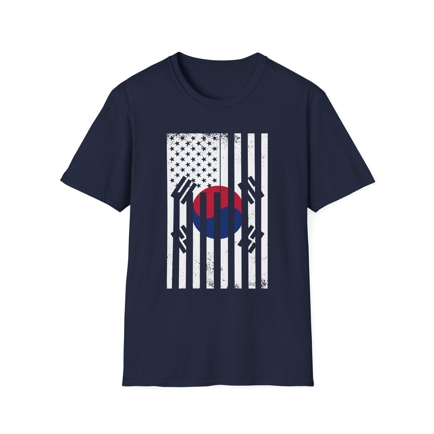 Korean Flag USA Mashup T-Shirt — Taegeuk Stripes Graphic Tee