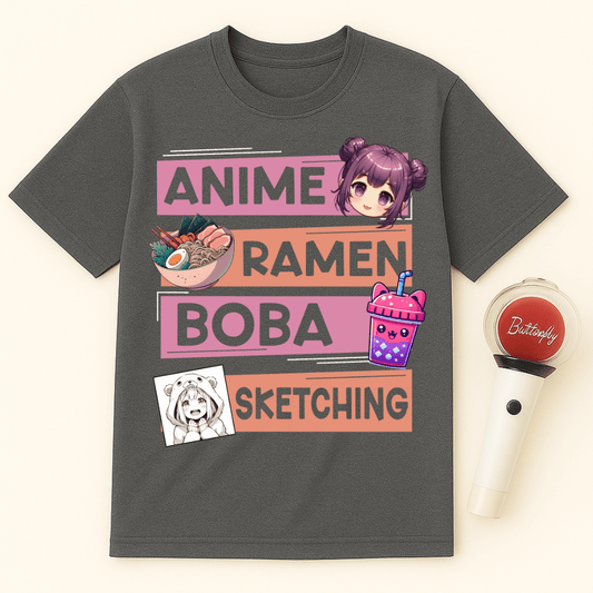 ANIME RAMEN BOBA SKETCH UNISEX T-SHIRT