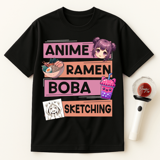 ANIME RAMEN BOBA SKETCH UNISEX T-SHIRT