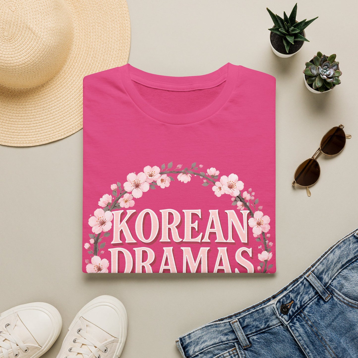 Korean Dramas Are My Therapy T-Shirt — K-Drama Fan Floral Tee