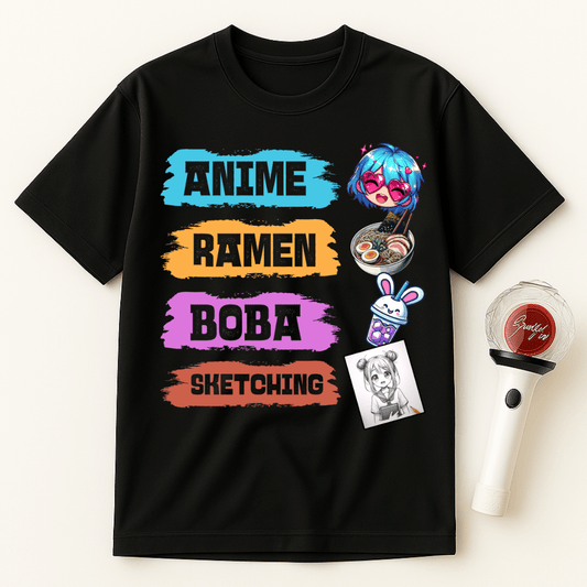 ANIME RAMEN BOBA SKETCHING UNISEX T-SHIRT