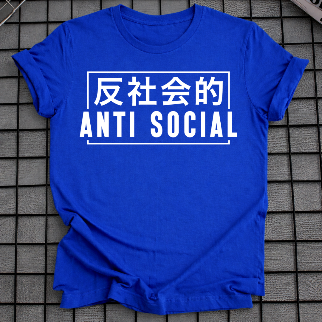 ANTI SOZIAL JAPANISCHE TYPOGRAPHIE T-SHIRT