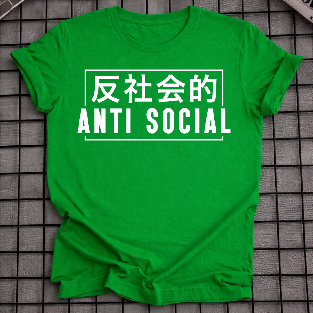 ANTI SOZIAL JAPANISCHE TYPOGRAPHIE T-SHIRT