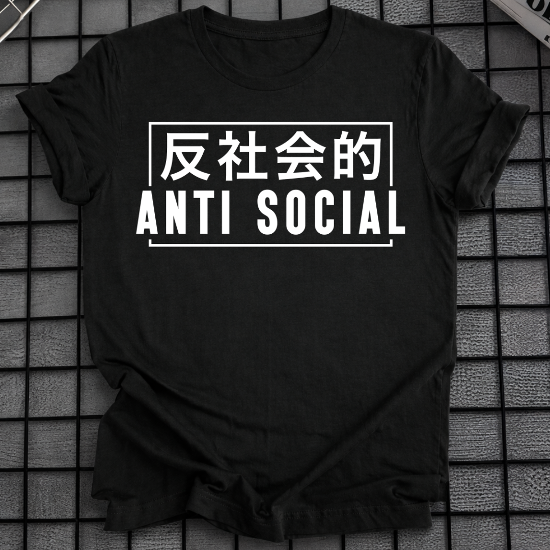 ANTI SOZIAL JAPANISCHE TYPOGRAPHIE T-SHIRT