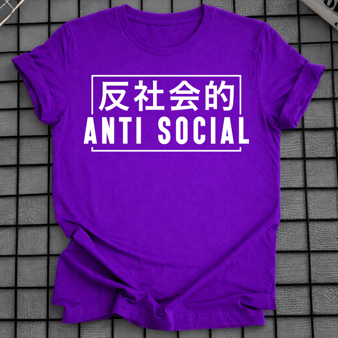 ANTI SOZIAL JAPANISCHE TYPOGRAPHIE T-SHIRT