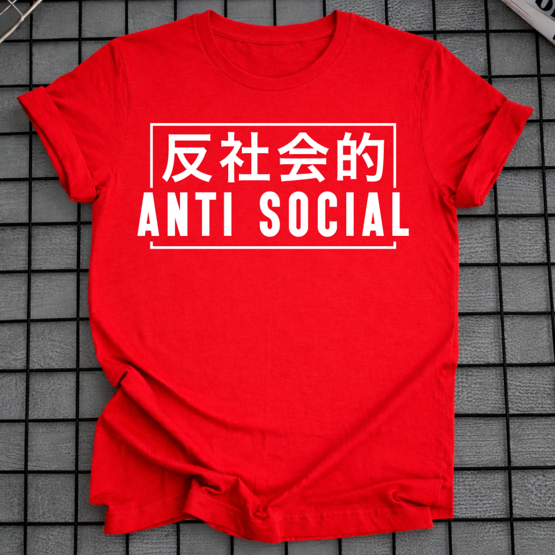 ANTI SOZIAL JAPANISCHE TYPOGRAPHIE T-SHIRT