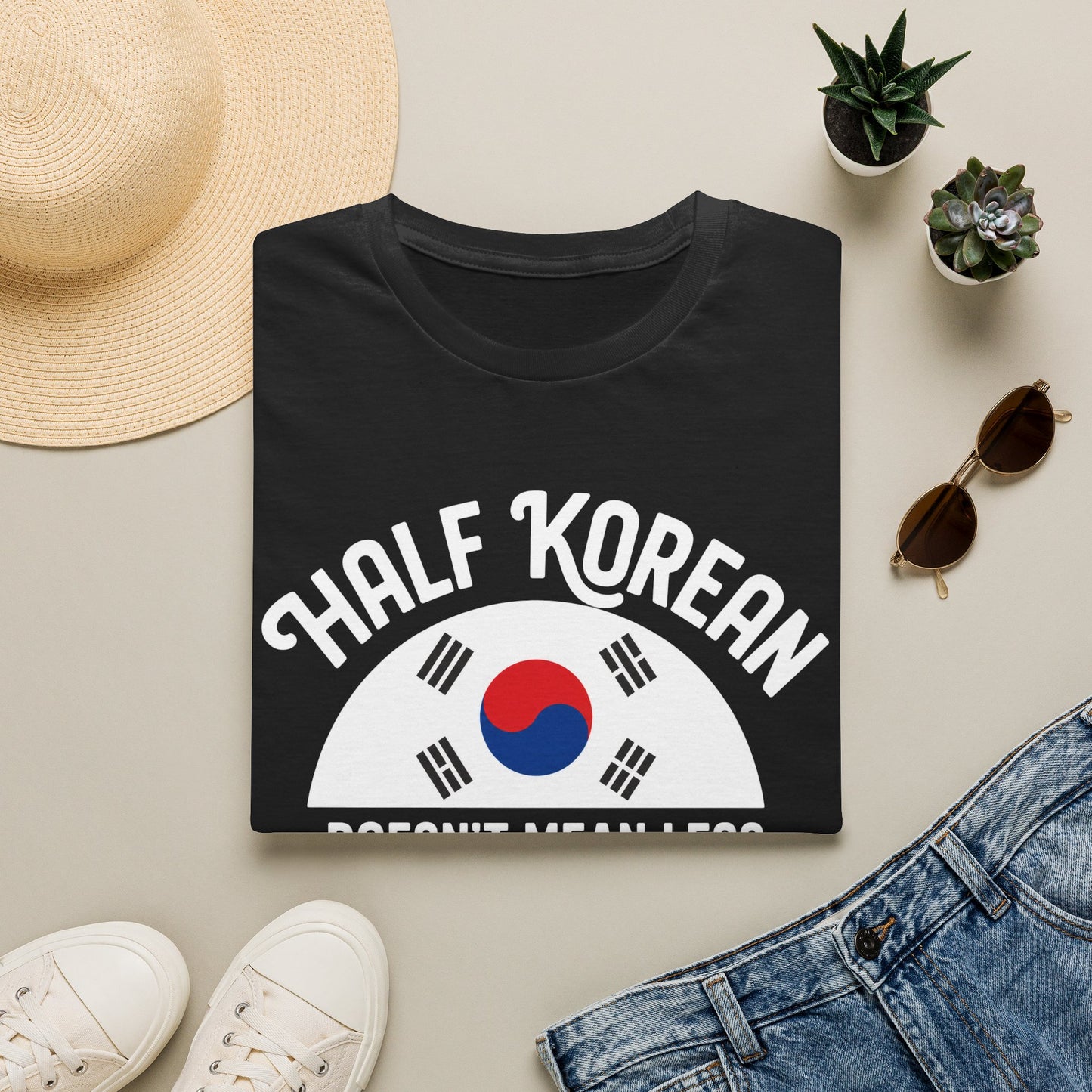 Half Korean T-Shirt — "Half Korean Doesn't Mean Less Korean" Pride Tee