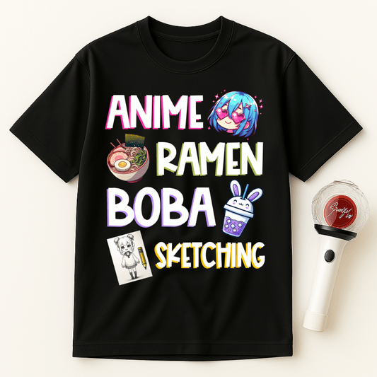 ANIME RAMEN BOBA SKETCHING UNISEX T-SHIRT