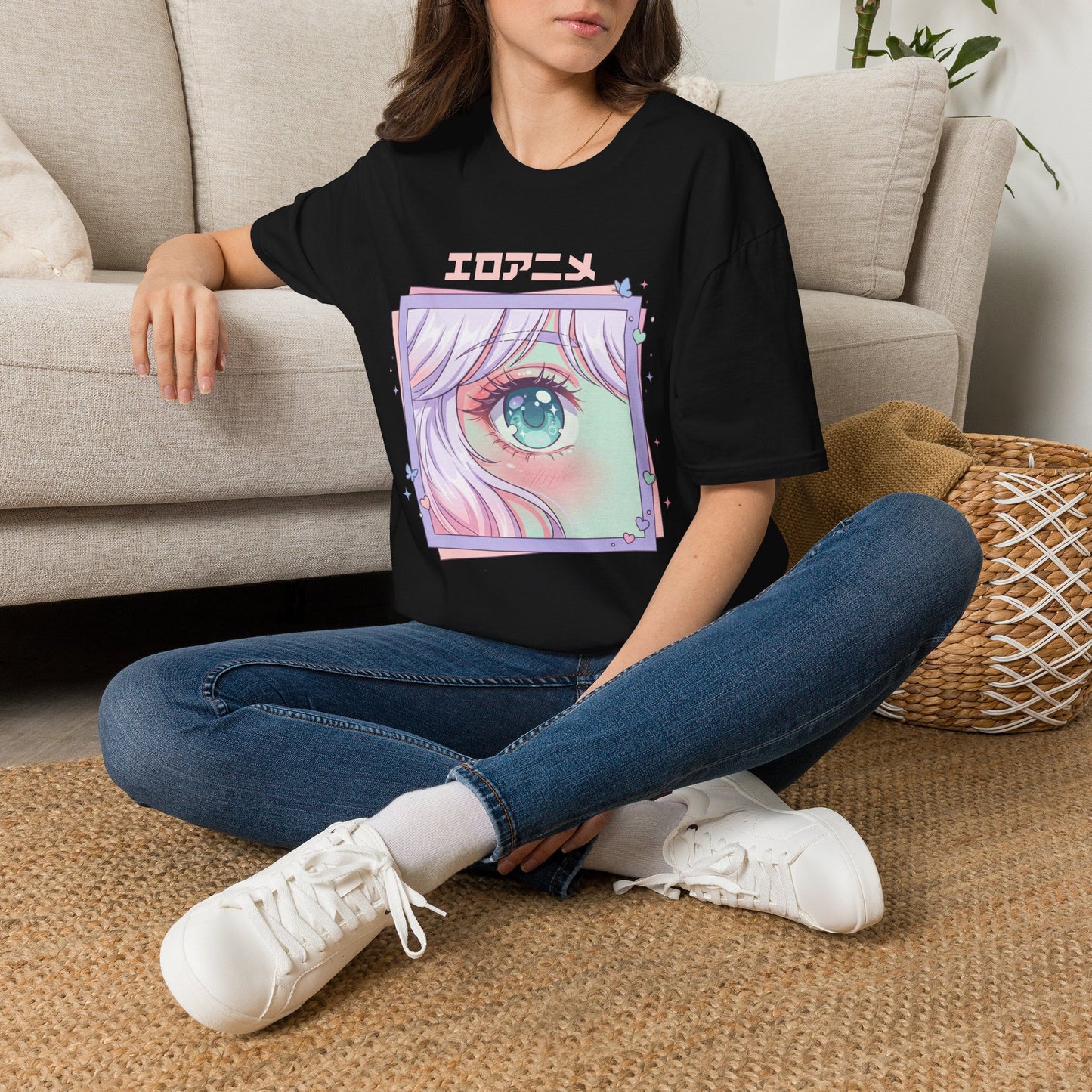 Anime Eye Graphic T-Shirt — エロアニメ Pastel Kawaii Aesthetic