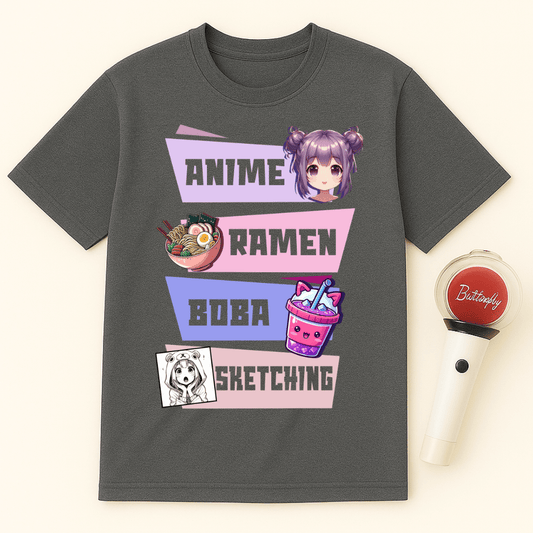 ANIME RAMEN BOBA SKETCH UNISEX T-SHIRT
