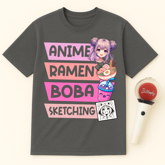 ANIME RAMEN BOBA SKETCH UNISEX T-SHIRT