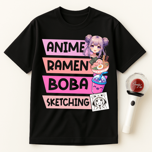 ANIME RAMEN BOBA SKETCH UNISEX T-SHIRT