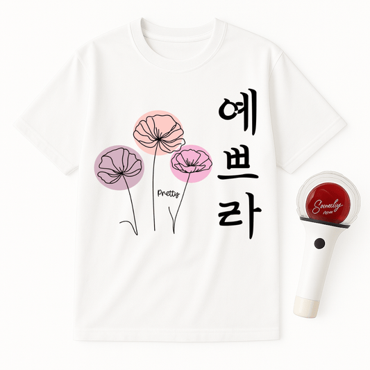 FLOWERS HANGUL UNISEX T-SHIRT