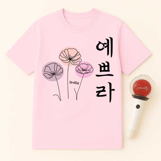 FLOWERS HANGUL UNISEX T-SHIRT