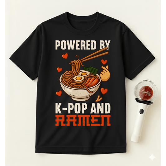 POWERED BY K-POP AND RAMEN T-SHIRT