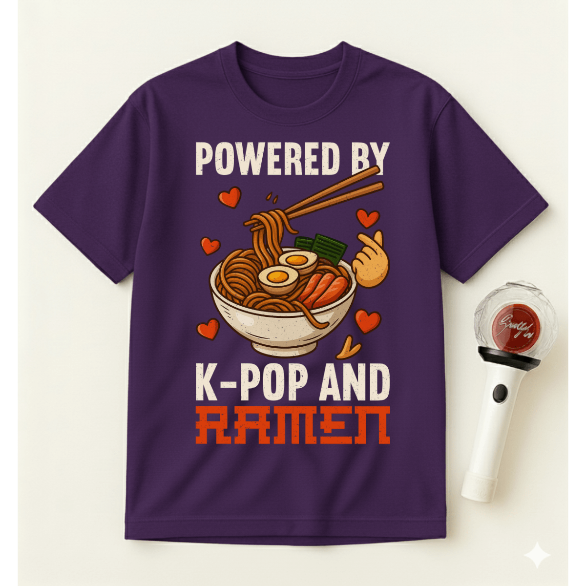 POWERED BY K-POP AND RAMEN T-SHIRT