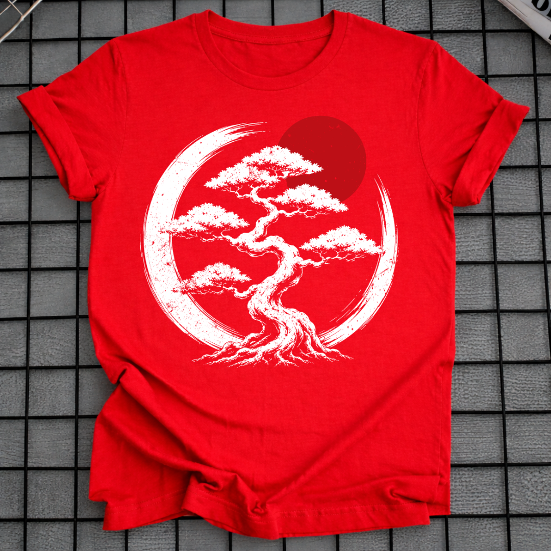 JAPANESE BONSAI RED SUN T-SHIRT
