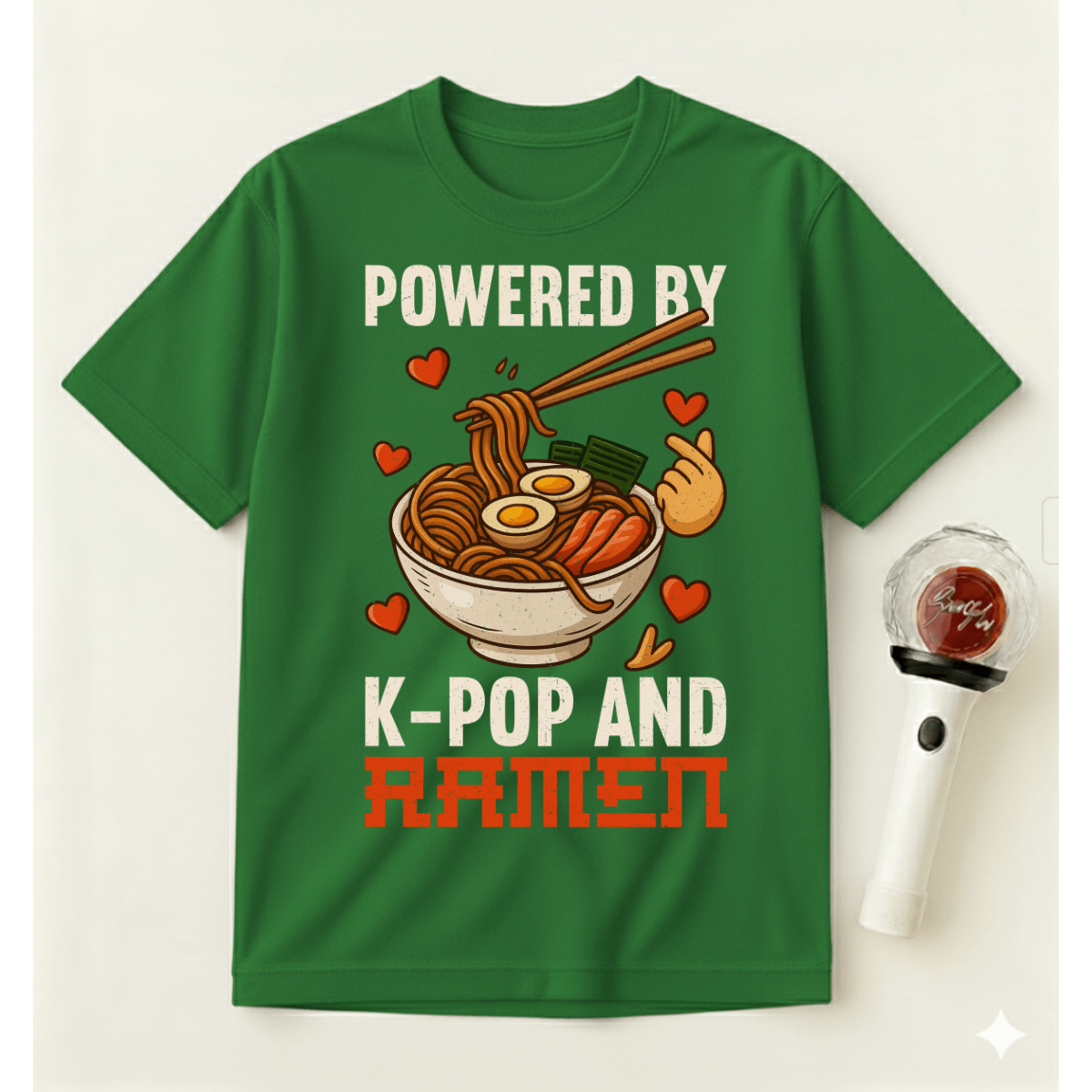 POWERED BY K-POP AND RAMEN T-SHIRT