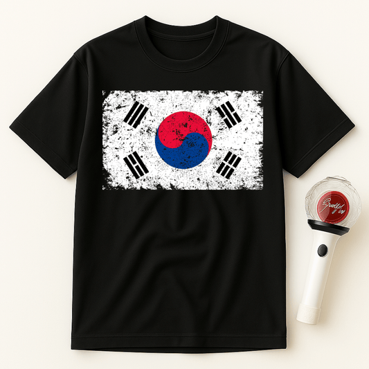 DISTRESSED KOREAN FLAG UNISEX T-SHIRT