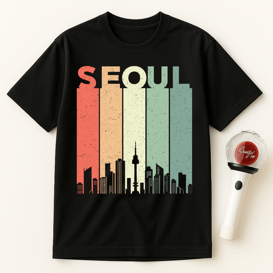SEOUL SKYLINE RETRO UNISEX T-SHIRT