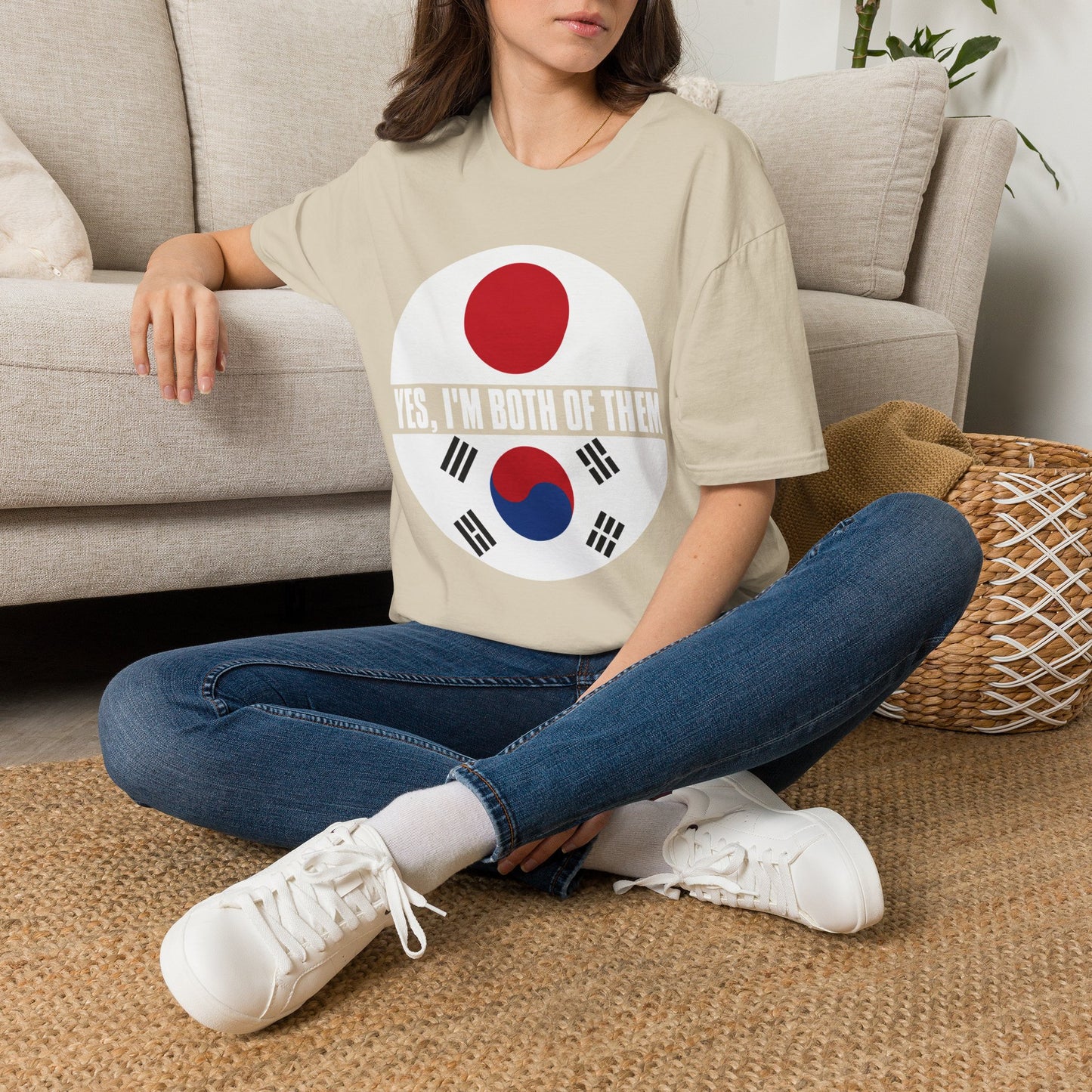 T-Shirt — "Yes, I'm Both of Them" Japan & Korea Flag Pride Tee