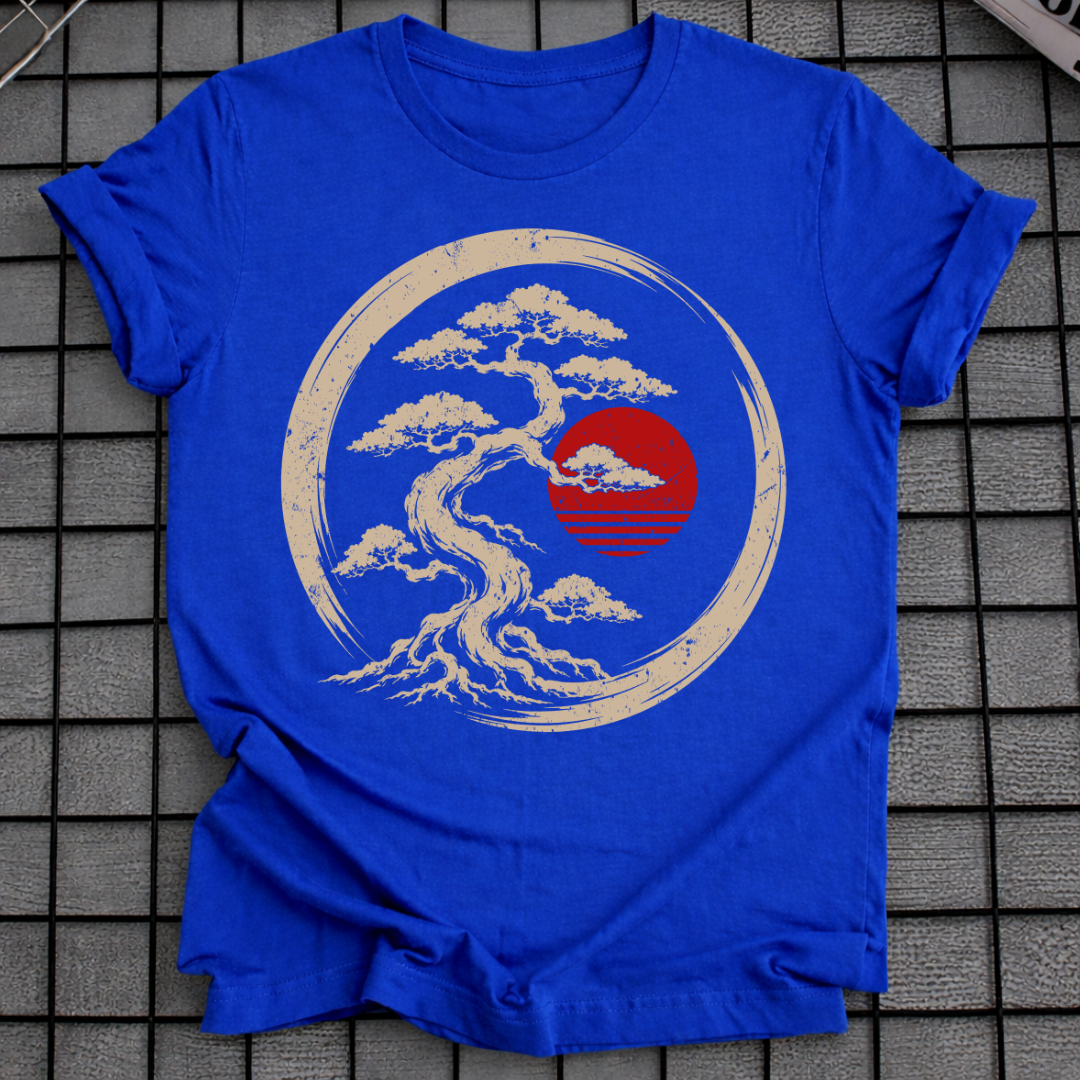 BONSAI TREE RED SUN T-SHIRT