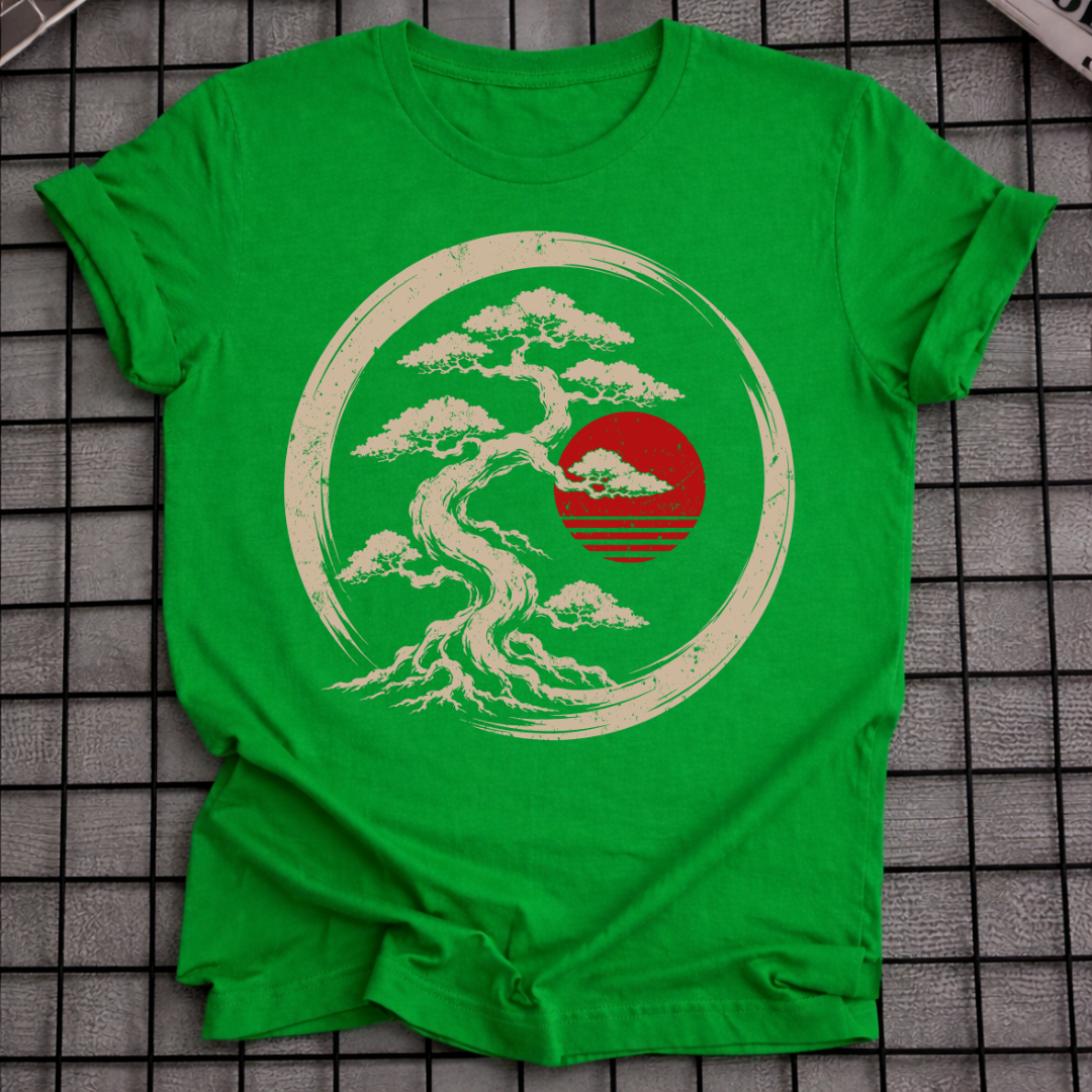 BONSAI TREE RED SUN T-SHIRT