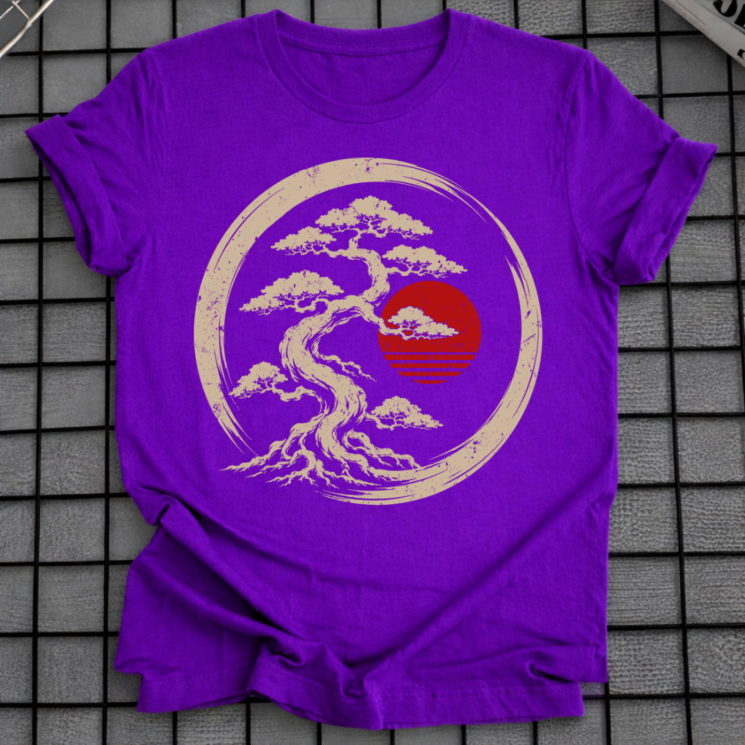 BONSAI TREE RED SUN T-SHIRT