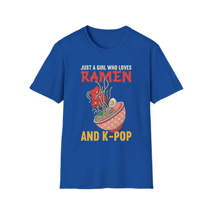 Ramen & K-Pop T-Shirt, Fun Graphic Tee for Foodies, Anime Lovers, Unique Gift for Birthdays, Casual Wear, Pop Culture Apparel