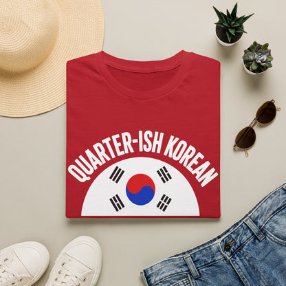 Quarter-Ish Korean T-Shirt — Half Korean Pride Tee with Taegeuk Flag