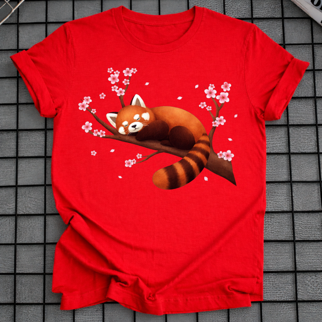T-SHIRT SCHLAFENDER ROTER PANDA