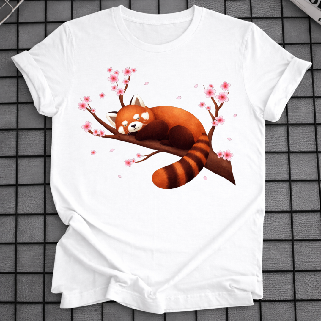 T-SHIRT SCHLAFENDER ROTER PANDA