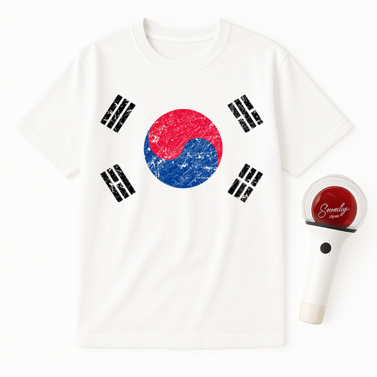 DISTRESSED KOREA FLAG UNISEX T-SHIRT