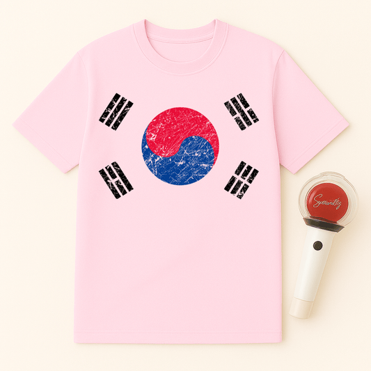 DISTRESSED KOREA FLAG UNISEX T-SHIRT