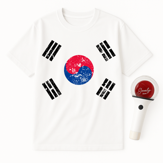 DISTRESSED KOREA FLAG UNISEX T-SHIRT