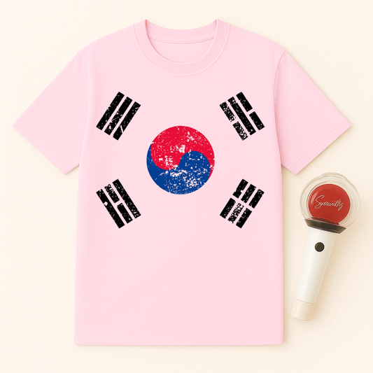 DISTRESSED KOREA FLAG UNISEX T-SHIRT