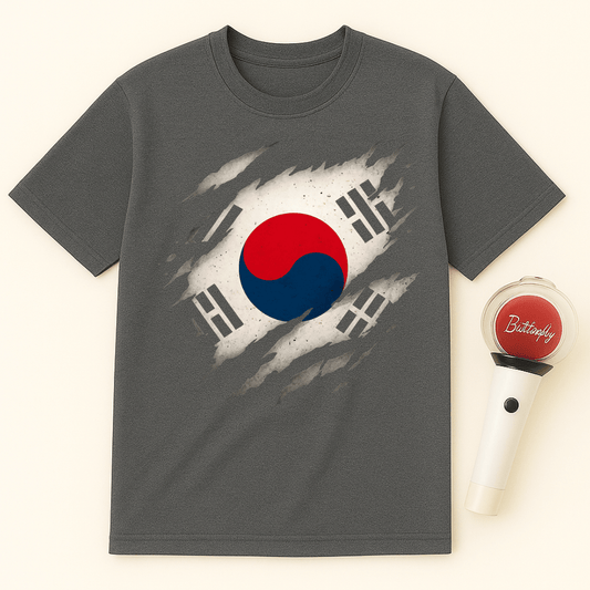 RIPPED KOREA FLAG UNISEX T-SHIRT