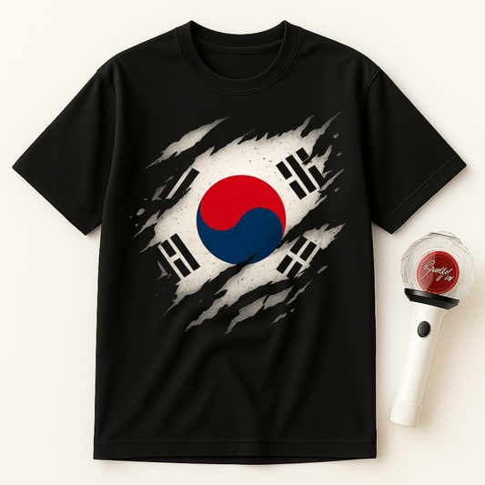 RIPPED KOREA FLAG UNISEX T-SHIRT