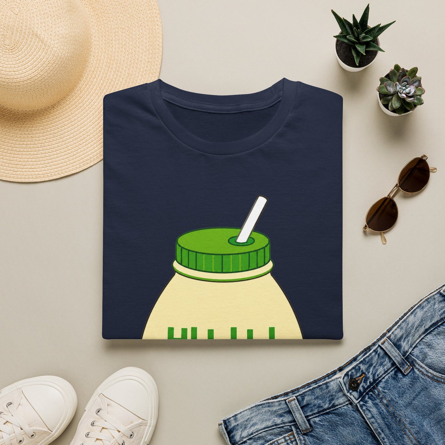 Banana Milk Cartoon T-Shirt — Cute Kawaii 바나나 Beverage Tee