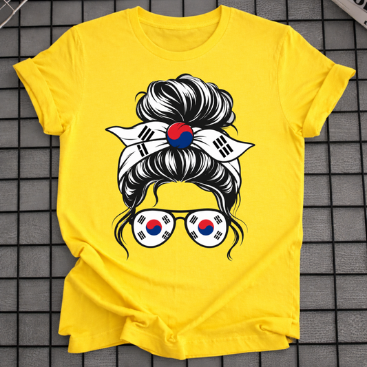 KOREAN FLAG MESSY BUN T-SHIRT