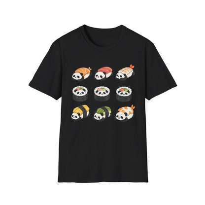 Sushi Panda T-Shirt — Cute Kawaii Sushi Roll Pandas Graphic Tee
