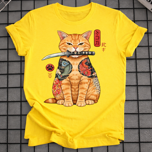 JAPANESE CAT WARRIOR T-SHIRT