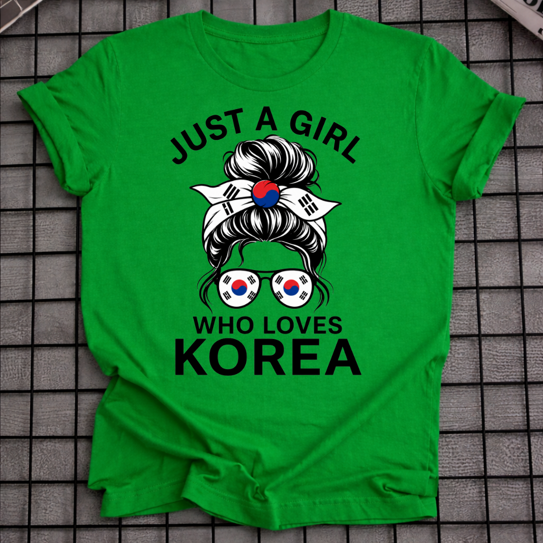 JUST A GIRL WITH A LOVE FOR KOREA T-SHIRT
