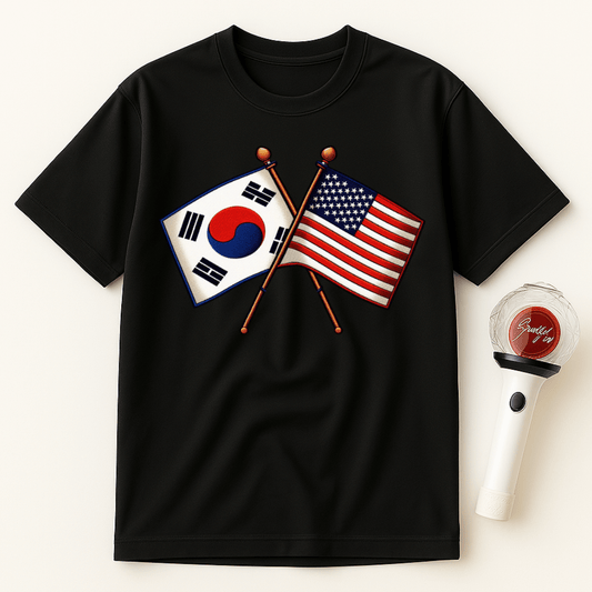USA KOREA CROSSED FLAGS UNISEX T-SHIRT