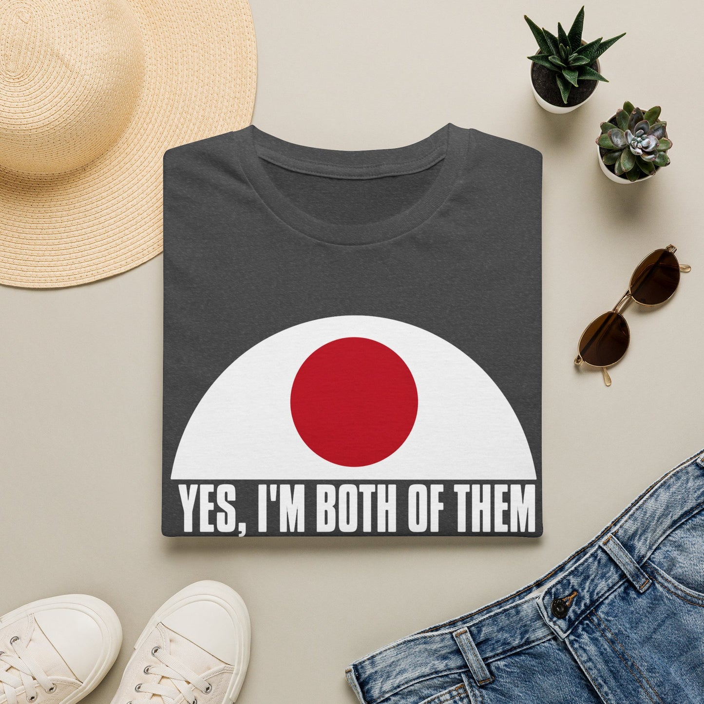 T-Shirt — "Yes, I'm Both of Them" Japan & Korea Flag Pride Tee