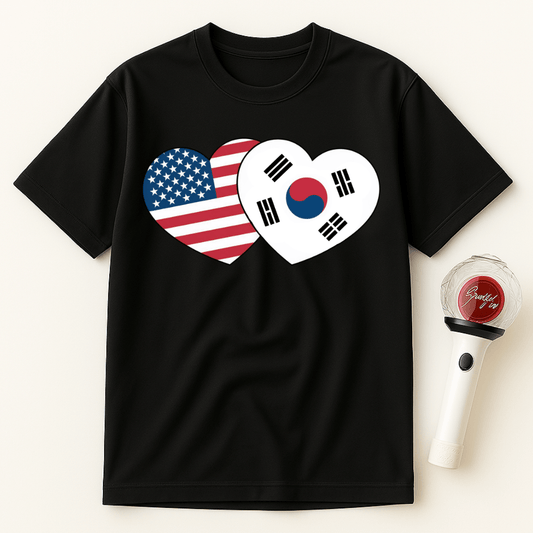 USA KOREA HEART T-SHIRT